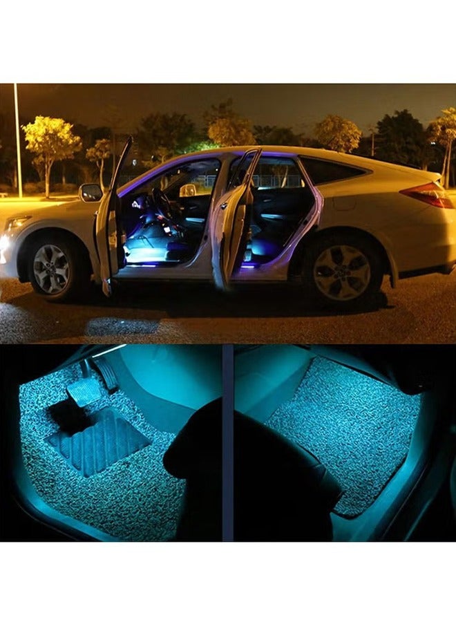 أضواء LED للسيارة الداخلية ، 7 ألوان LED أضواء السيارة الداخلية مع 6 حبات مصباح LED ساطعة ، ضوء قراءة ليلي محمول الغلاف الجوي الداخلي للسيارة USB ضوء إضاءة قابلة لإعادة الشحن 2 قطعة - Image 2