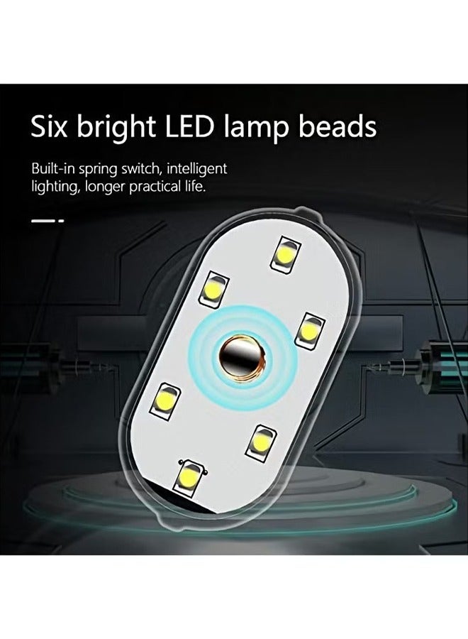أضواء LED للسيارة الداخلية ، 7 ألوان LED أضواء السيارة الداخلية مع 6 حبات مصباح LED ساطعة ، ضوء قراءة ليلي محمول الغلاف الجوي الداخلي للسيارة USB ضوء إضاءة قابلة لإعادة الشحن 2 قطعة - Image 5