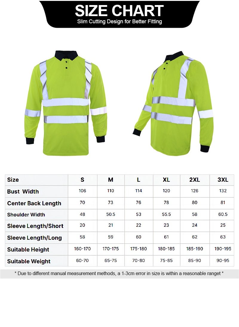Zuolaya - Long Sleeves Safety T-Shirt with 5inch Reflective Strips High Visibility Work Shirt for Men Green. - Image 1