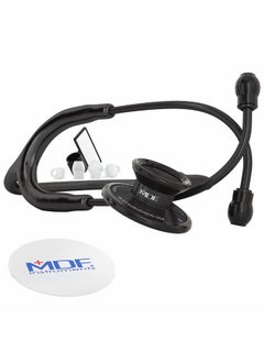 MDF Instruments Acoustica Lightweight Stethoscope For DoctorsNursesStudentsHome Health UseAdultDual HeadBlack TubeBlack ChestpieceheadsetMdf747Xpbo  - Image 1