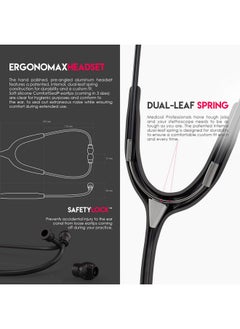MDF Instruments Acoustica Lightweight Stethoscope For DoctorsNursesStudentsHome Health UseAdultDual HeadBlack TubeBlack ChestpieceheadsetMdf747Xpbo  - Image 5