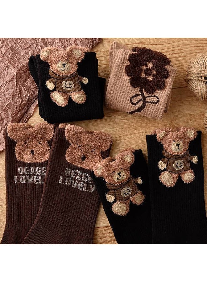 Zeemey Women's figure-hugging tights set of 6 socks - Cute patterned - Comfortable and breathable daily wear tights - Image 4