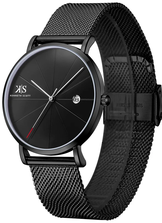 كينيث سكوت Kenneth Scott Men's Black Dial Analog Watch - K22013-BMBB