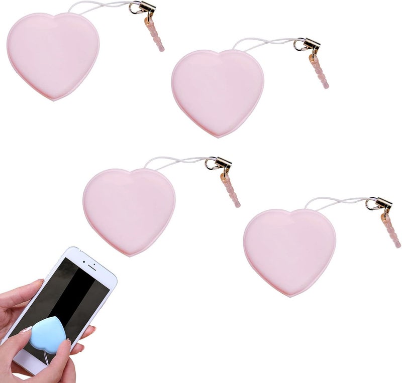 comfrt Heart-Shaped Macaron Screen Glass Cleaner - 1/2/4/6PC Mobile Phone Screen Wipes Lens Cleaner - Creative Screen Glass Cleaning Wipe Brush - Portable Keychain Key Pendant Gift (Pink-4PC) - Image 1