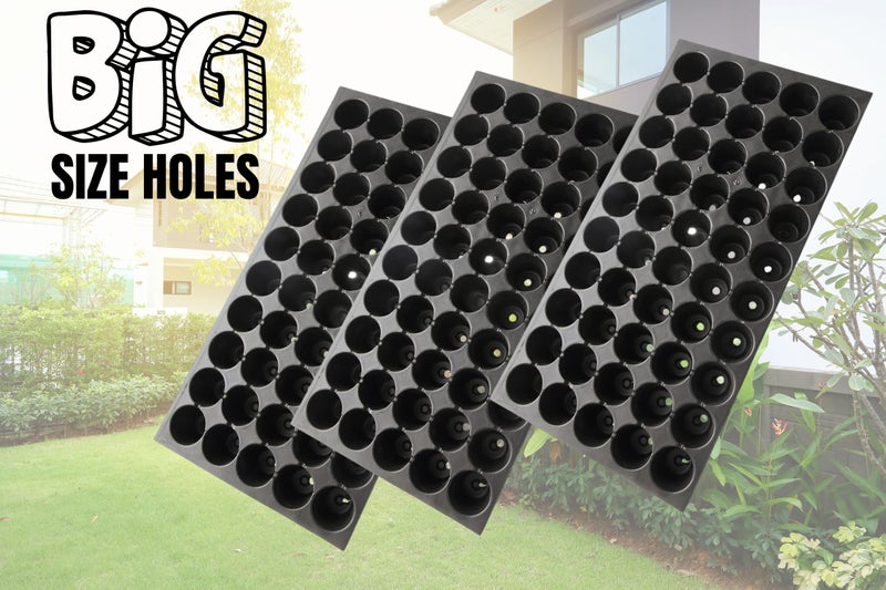 Halsey Germination Seedling Tray -50 Big Holes Seedling Treys for Plants, Seed Trey and Plant Tray, Reusable Trays for Garden Plantation, 50 Big Cavities Tray for Seeding (Pack of 100) - Image 5