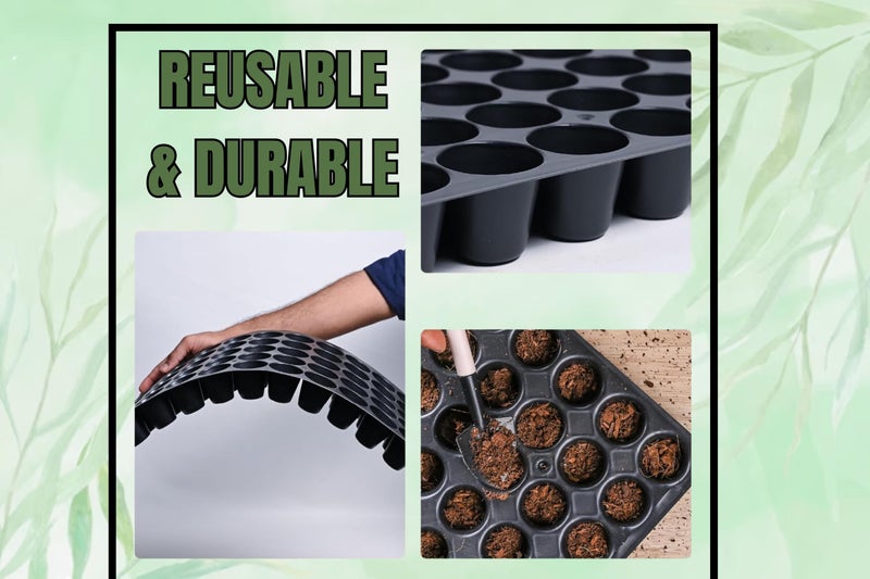 Halsey Germination Seedling Tray -50 Big Holes Seedling Treys for Plants, Seed Trey and Plant Tray, Reusable Trays for Garden Plantation, 50 Big Cavities Tray for Seeding (Pack of 100) - Image 3