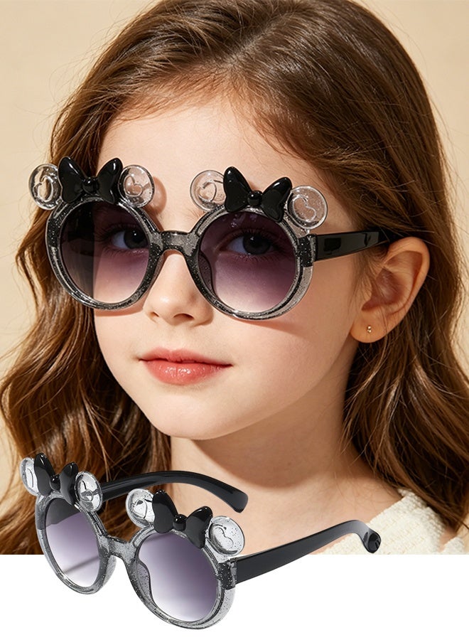 Happy D 3 pieces of children's sunglasses, girls' children's sunglasses set, heart-shaped glasses, fashionable and cute, suitable for children aged 2-12, a cute party gift, suitable for birthday parties, beach, and pool use for boys and girls aged 3-10 - Image 2