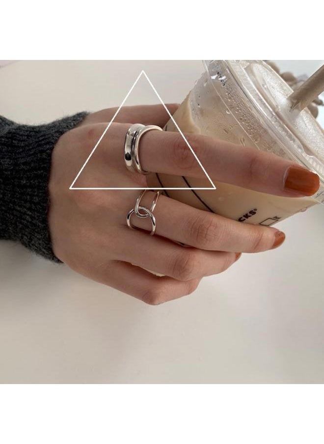 Generic S925 Sterling Silver Roman Numeral Open Index Finger Ring For Women Simple Trendy Internet Celebrity Personalized Ring Retro 