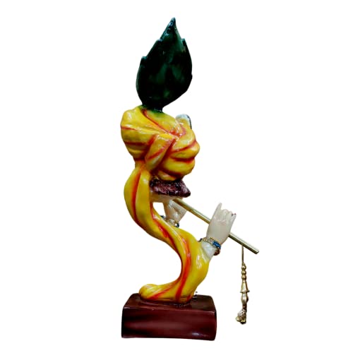Mariner's Creation Resin Premium Modern Art Krishna Idol for Home Decor Bedroom Living Room Office House Warming Gift Home Decorative Item SIZE-11.5X11.5X34 CM Yellow - Image 5