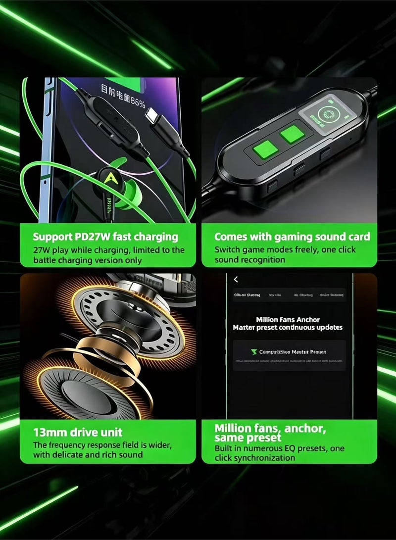 PIVA S6PRO-AR Gaming Headset Type-C RGB Lighting Wired 2-in-1 with PD27W Charging Port with the ability to charge your phone while playing without losing power or having to disconnect the headset. Equipped with a built-in sound card, 3D surround sound to accurately simulate reality while playing. Red color. - Image 5