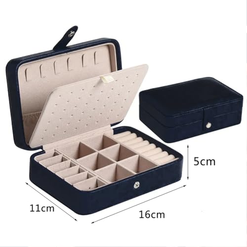 YouBella Jewellery Organisers Gifts Jewellery Box PU Leather Portable Lockable Home Jwell organizer Storage Box Case with Dividers Container for Rings, Earrings, Necklace for girls and women (Black) - Image 2
