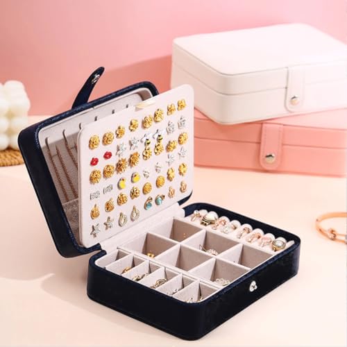 YouBella Jewellery Organisers Gifts Jewellery Box PU Leather Portable Lockable Home Jwell organizer Storage Box Case with Dividers Container for Rings, Earrings, Necklace for girls and women (Black) - Image 4