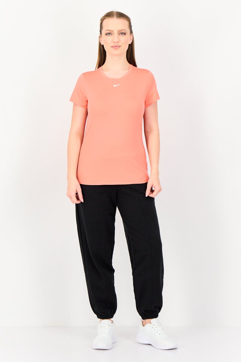 Nike Women Slim Fit Short Sleeves Training Top, Coral - Image 4