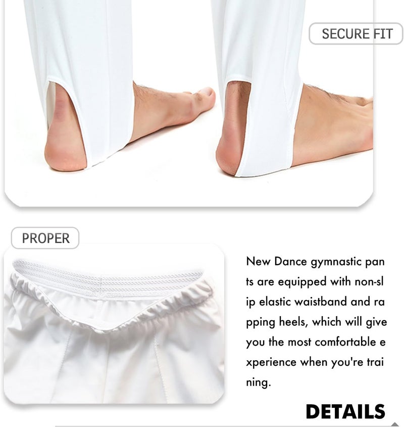 NEW DANCE Mens and Boys Gymnastics Pants Leotard Youth Ballet Tights Stirrup Pants for Dance Yoga Practice Athletic - Image 2