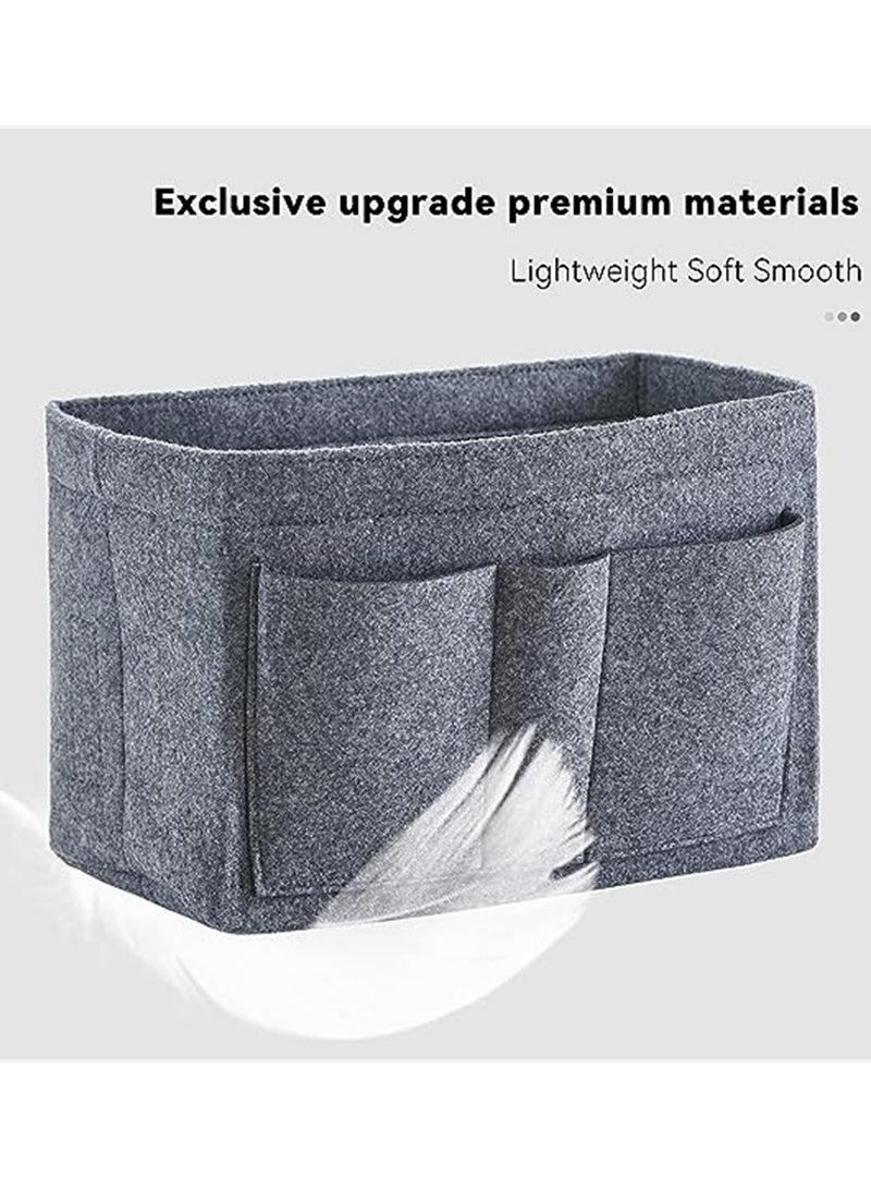 Purse Organizer Insert Women Felt Bag Organizer Insert Multi-Pocket Bag in Bag for Womens Handbag Travel Tote Hobo Bag Storage Purse Liner Divider for Any Brand Tote Grey Size XL - Image 2