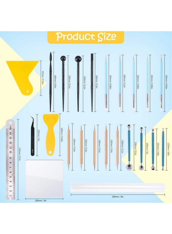 Rustark 24 Pcs Pottery Tools Polymer Modeling Clay Sculpting Tools Set Dotting Pen Silicone Tips Ball Stylus Pottery Ceramic Clay Indentation For Clay Ceramic Sculpture Cake Fondant Decoration - Image 2