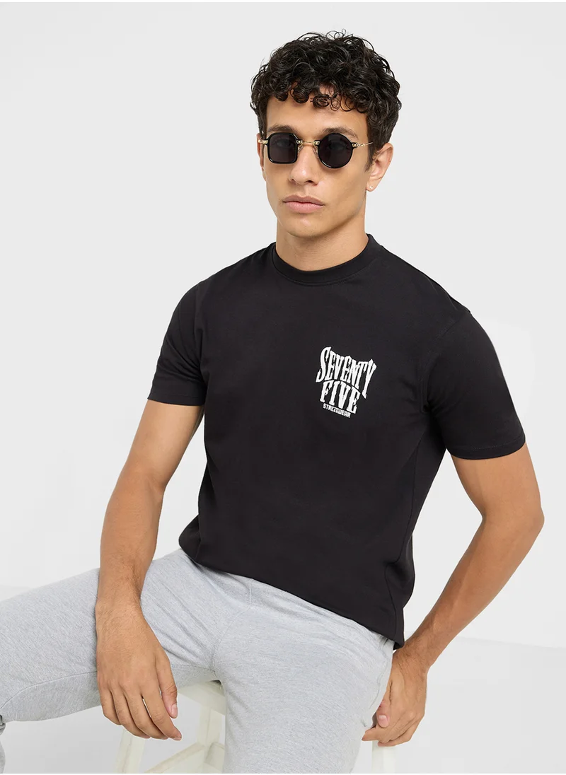 Seventy Five Basics Printed T-Shirt