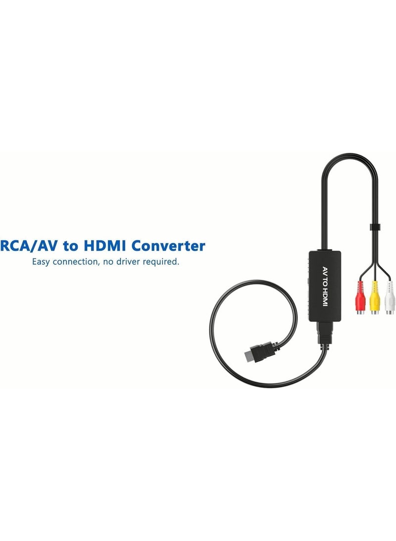 RCA to HDMI Converter Adapter for Wii/PS2/VHS/VCR/DVD/X Box/N64 to New TV - AV/Composite to HDMI - Supports PAL/NTSC, 720P/1080P - Image 3