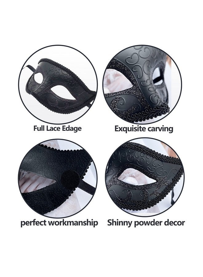Geek-M Couple's Masquerade Mask Mardi Gras Party Mask for Festival Halloween Costume Ball (Style B) - Image 3