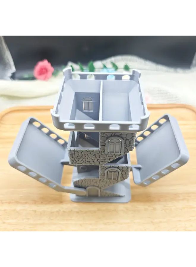 Rock Texture Foldable Dice Tower With Double Tray For Durable DnD Game Accessory - Image 4