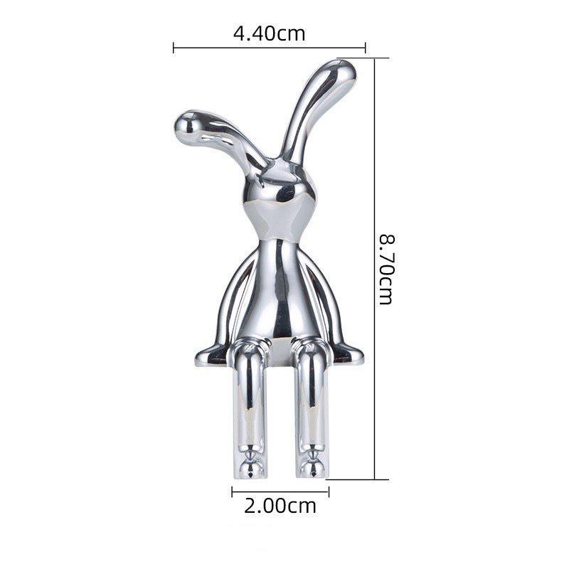 Silver Rabbit Cartoon Tissue Box Decor silver long-legged rabbit (with primer)