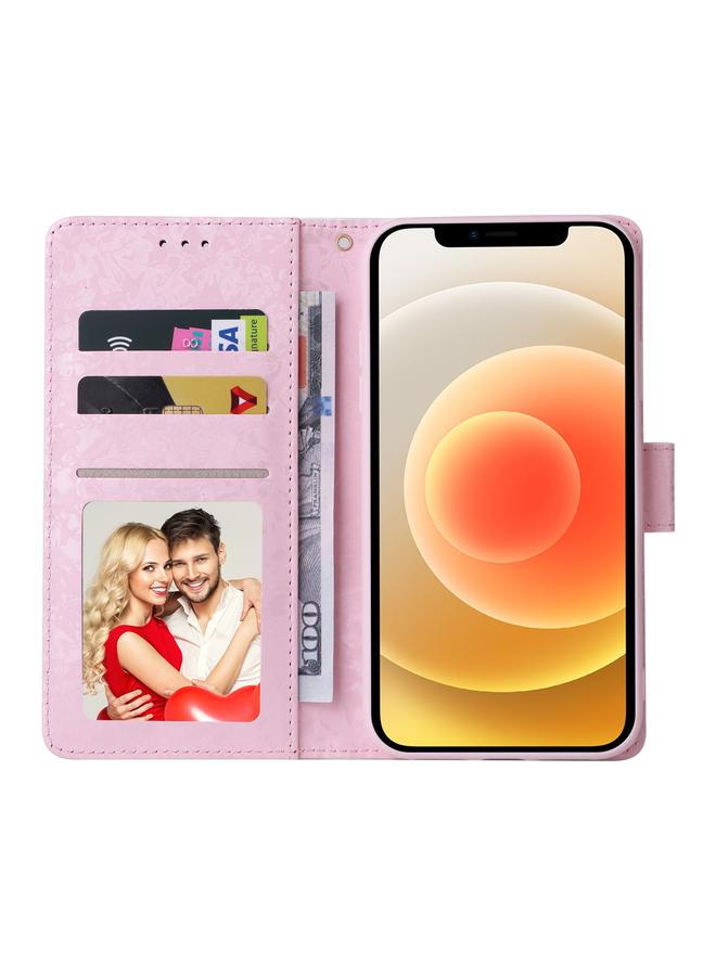 Zaboon Case For iPhone 12 / 12 Pro Bronzing Painting RFID Leather Case - Image 5