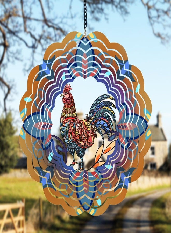 DKJOCKY Rooster Metal Wind Spinners - Chicken Gifts Spinner for Women Mom Men Dad Grandpa Husband, Hanging Wind Spinner for Outdoor & Indoor Decorations, 12 inch for Ornament Gifts - Image 1