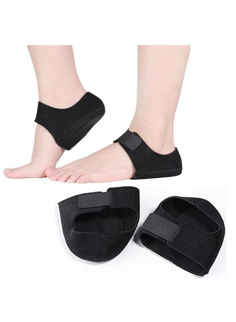 1 Pair Gel Heel Protectors for Plantar Fasciitis & Heel Pain Relief Cushioned Heel Cups for Men & Women, Achilles Tendonitis, Dry Cracked Heels Supportive & Adjustable (SM120) - Image 1