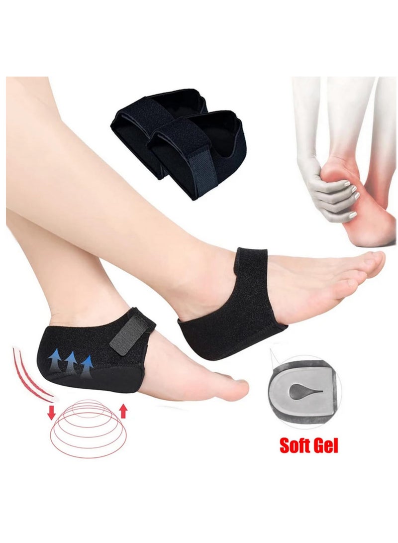 1 Pair Gel Heel Protectors for Plantar Fasciitis & Heel Pain Relief Cushioned Heel Cups for Men & Women, Achilles Tendonitis, Dry Cracked Heels Supportive & Adjustable (SM120) - Image 3