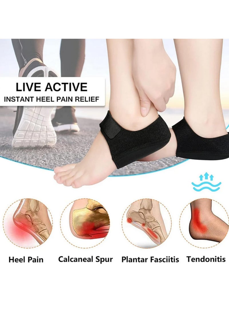 1 Pair Gel Heel Protectors for Plantar Fasciitis & Heel Pain Relief Cushioned Heel Cups for Men & Women, Achilles Tendonitis, Dry Cracked Heels Supportive & Adjustable (SM120) - Image 5