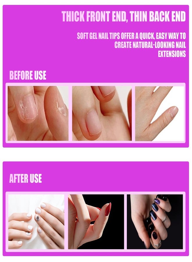 simarro 500 Pcs Short Nail Tips, Almond Half Cover Nail Tips Nail Extensions Transparent Gel Nails for Nail Technicians, Beginners DIY Practice Art Design at Home - Image 5