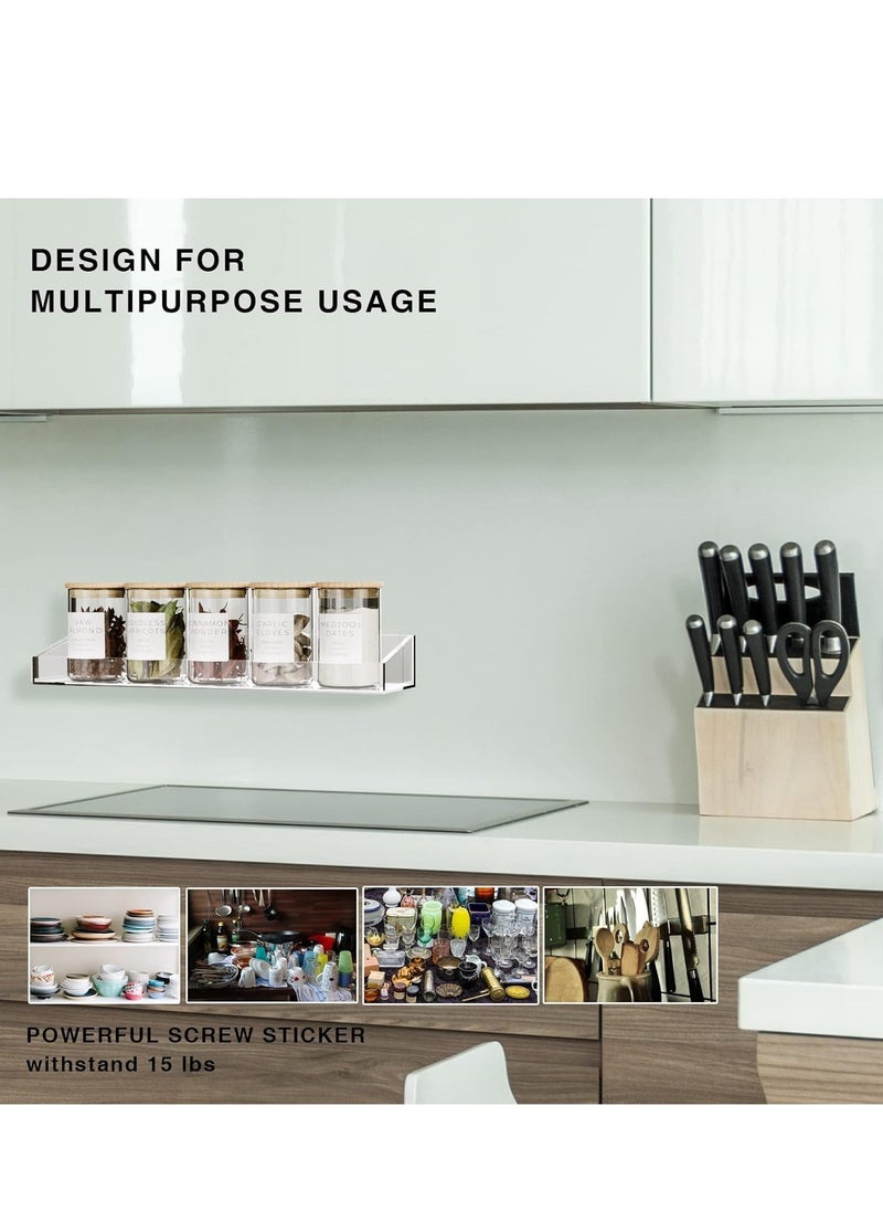 Rose Shower Caddy Shelves With Soap Dish, No Drilling Wall Self Adhesive Clear Shower Floating Shelf, Bathroom Storage Organizer Wall Mounted for Home  - Image 5