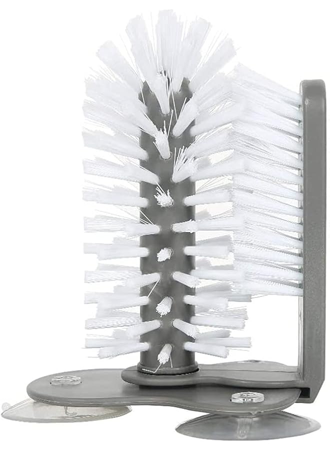 promass Glass Washer With Double Sided Bristle Brush, Glass Cup Brush Cleaner With Suction Cups, Standing Glass Bottle Cup Cleaner for Bar Kitchen Sink Washing Cleaning Tools - Image 1