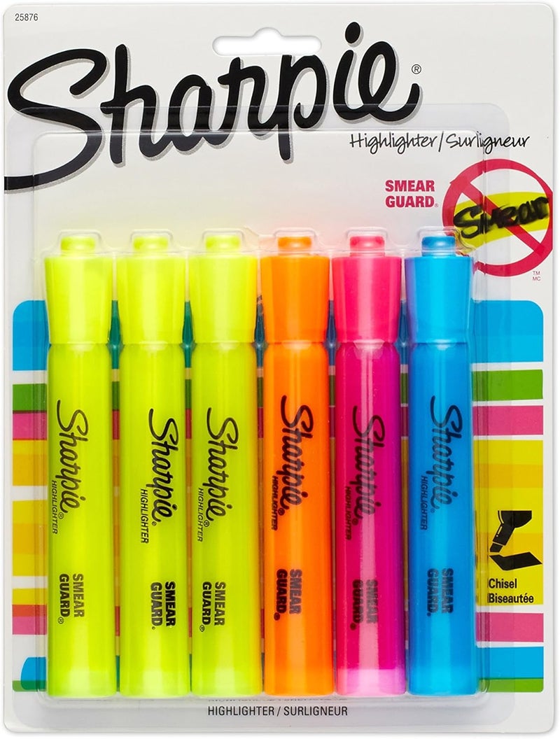 SHARPIE Accent TankStyle Highlighters 6 Colored Highlighters 25876PP - Image 1