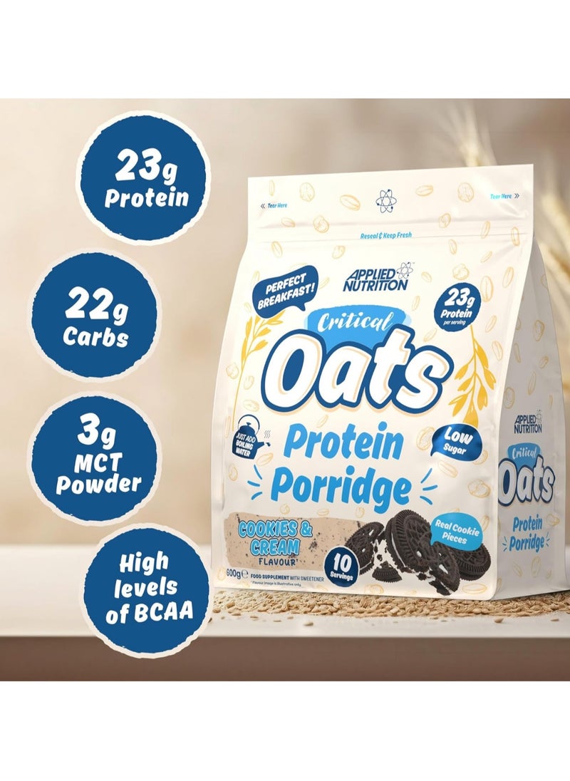 Applied Nutrition Critical Oats Advanced Protein Porridge - Whey Protein Powder Blend with Wholegrain Oats & ISO-XP Protein Isolate, Amino Acids, Cookies and Cream, 600g  - Image 3