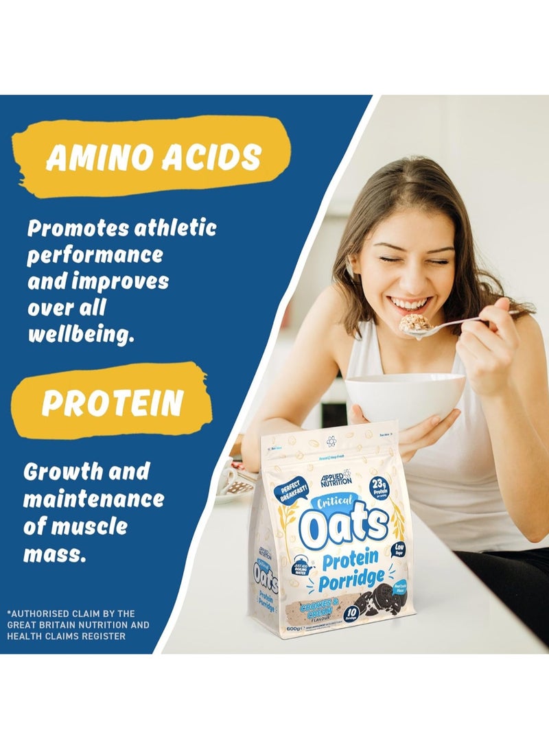 Applied Nutrition Critical Oats Advanced Protein Porridge - Whey Protein Powder Blend with Wholegrain Oats & ISO-XP Protein Isolate, Amino Acids, Cookies and Cream, 600g  - Image 4