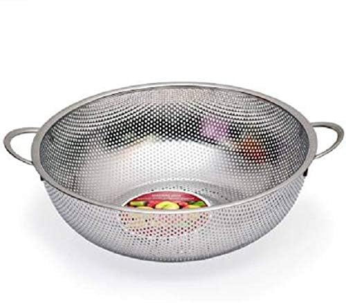 Matiko Pasta, Rice, Fruit, and Vegetable Drainer with Handle Stainless Steel Micro-Perforated Colander Kitchen Strainer Sieve (Medium) - Image 3
