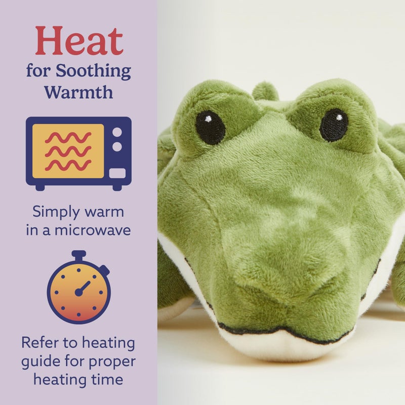 warmies Junior Microwavable & Weighted Stuffed Animals, Alligator - Heated Stuffed Animal Plushie for Warmth & Comfort - Cute Soft Plush Toys for Adults & Children (Boys, Girls, Babies & Toddlers) - Image 4