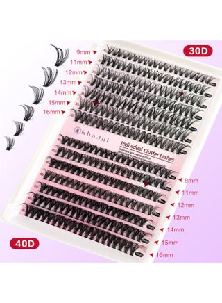 Lash Extension Kit DIY 280pcs Lash Clusters Eyelash Extension Kit, 9-16mm 30D 40D Individual Lashes Kit with Lash Tweezers and Glue - view 4