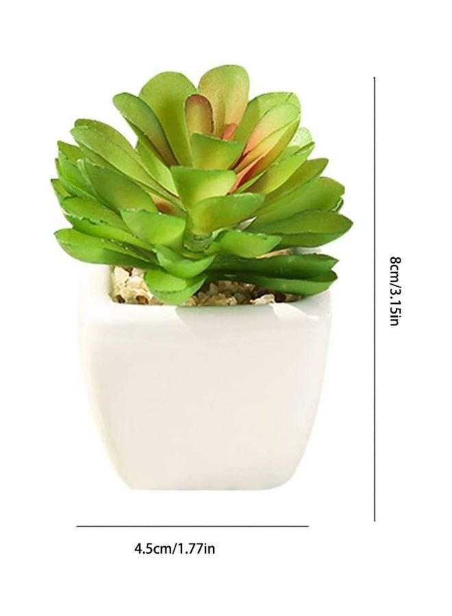 NIBEMINENT Artificial Succulent Potted Plant Green/White - Image 3