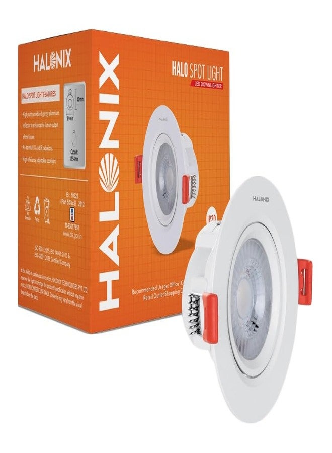 Halonix 9W Neutral White Adjustable Halo led Spot Light | Compact Design with 120° Beam Angle | Recessed Down Light for False Ceiling | Cutout - 3.3 inch | Pack of 1 - Image 1