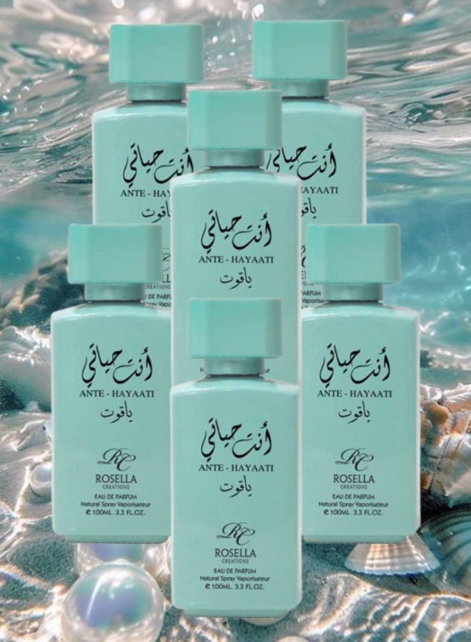 Rosella 6 Pieces Ante Hayaati Yaqot Perfume 100ML - Image 1