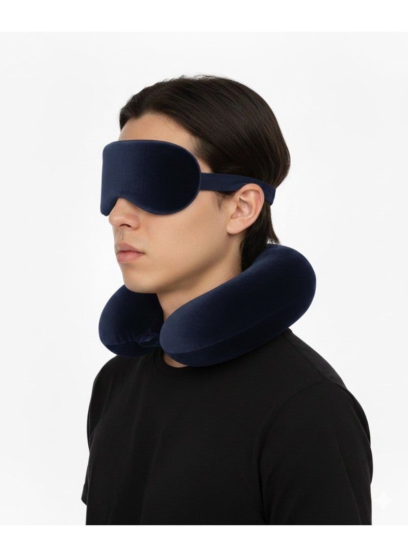 وسائد رقبة طبية مستوردة مع غطاء للعين وحشوة فايبرعالية الكثافة لدعم الرأس أثناء السفر والجلوس AH - Image 5