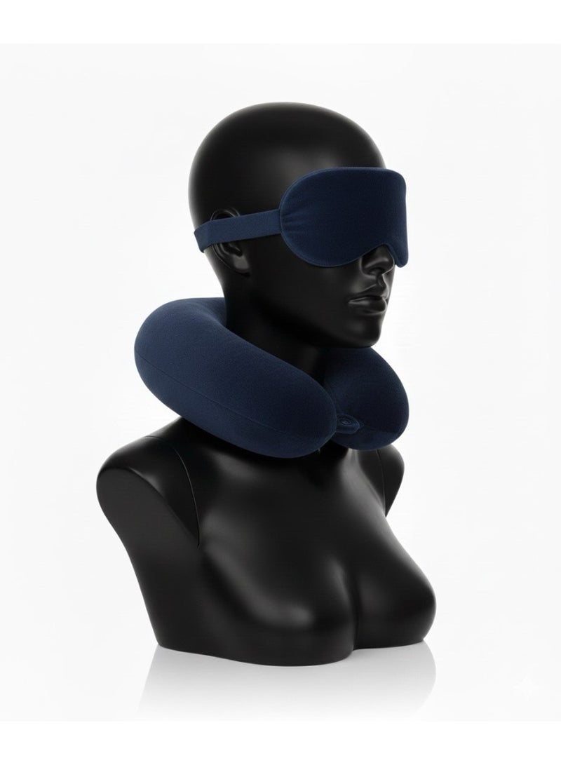 وسائد رقبة طبية مستوردة مع غطاء للعين وحشوة فايبرعالية الكثافة لدعم الرأس أثناء السفر والجلوس AH - Image 3