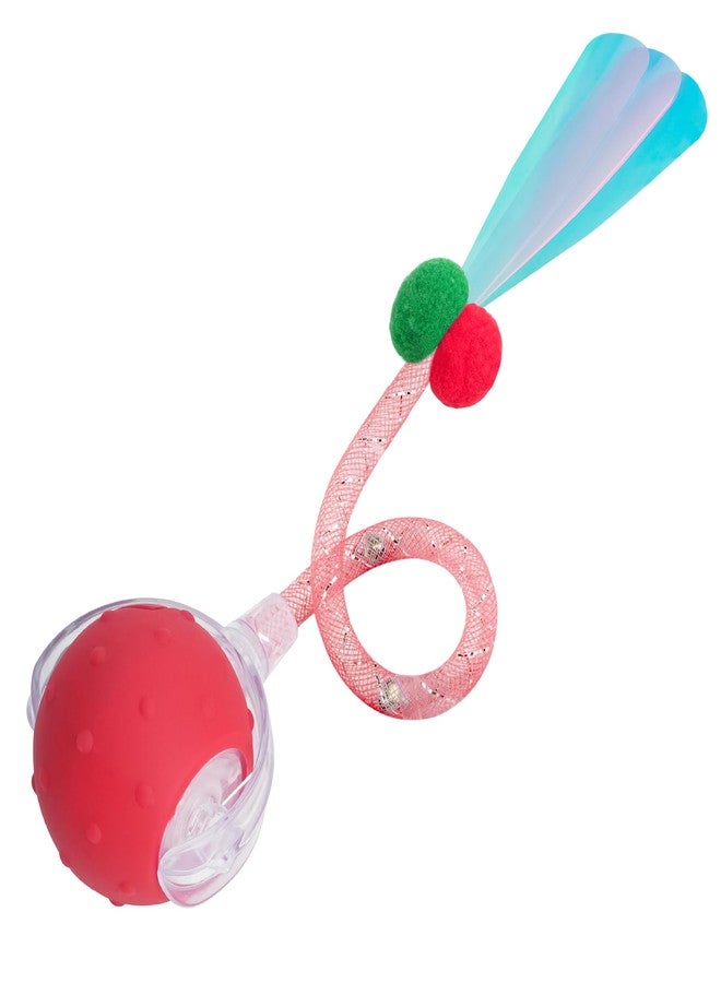 PLITTPETTS Interactive Cat Toys Ball for Indoor Cats, 2025 New Generation Automatic Moving Ball Toy with Elastic Mesh Tail, Chirping & Obstacle Avoidance and Motion Activated, Red【Rechargeable】 - Image 1