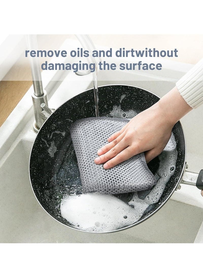 Bukela 20 Pcs Silver Wire Dishcloth - Scratch-Free Kitchen Towels & Cleaning Cloths for Sinks, Pots, Pans (Dishwashing Rags with Mesh) - Image 5