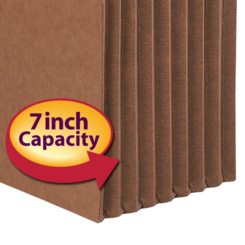 Smead TUFFÂ® File Pocket, Straight-Cut Tab, 7" Expansion, Letter Size, Redrope, 5 per Box (73395) - Image 4