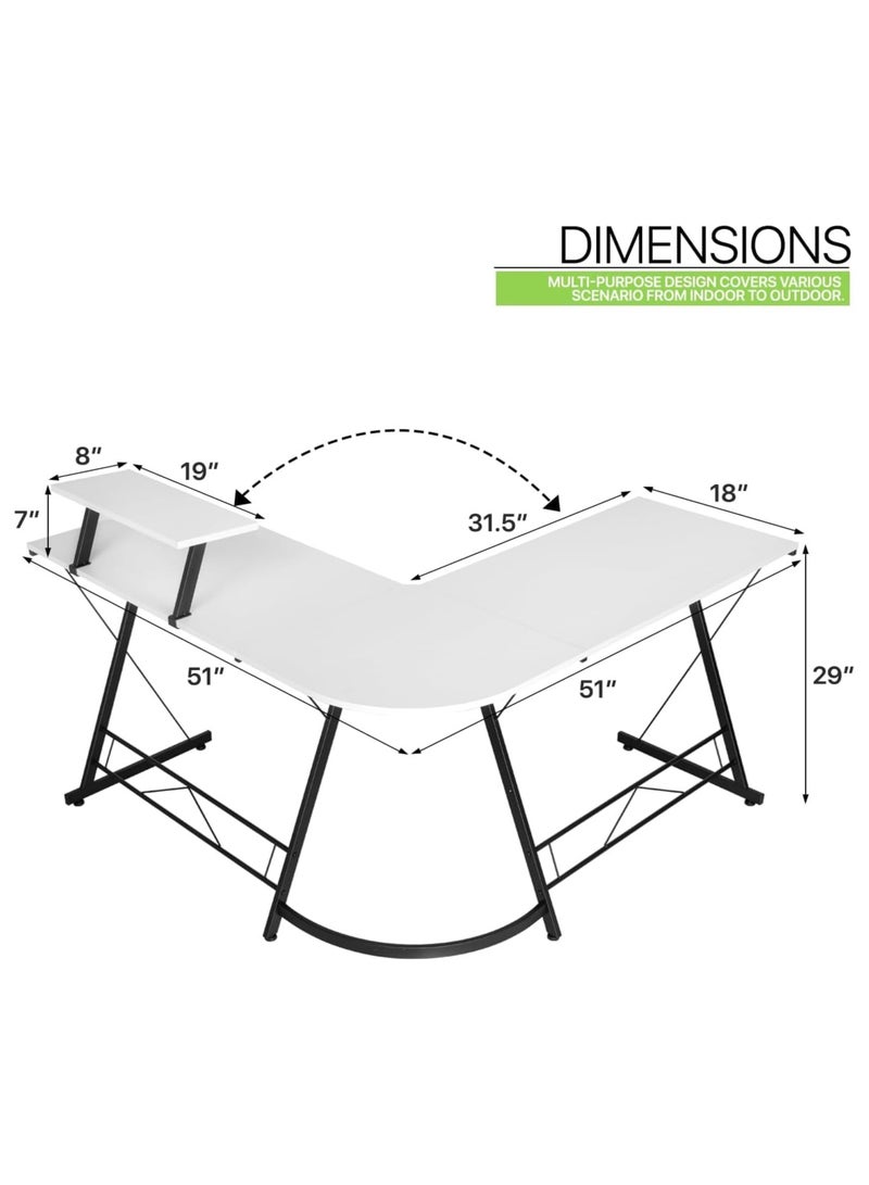 ACPLAY Gaming Table, Gaming Desk, Home Office Table, L-shaped Computer Desk of High Quality and Easy to Install - Image 2