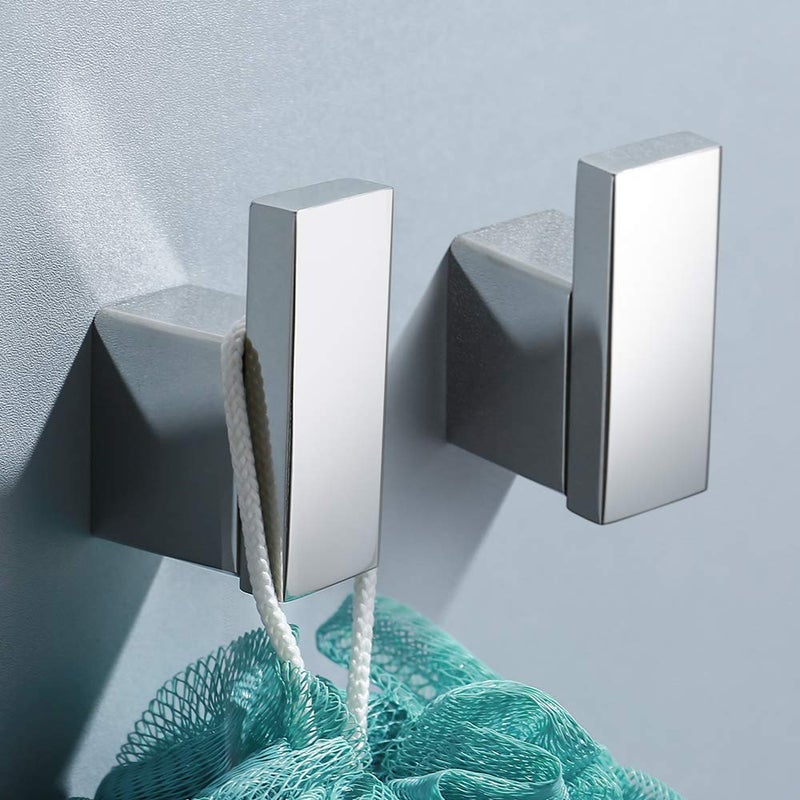 Turs Single Towel/Robe Hook Clothes Hook for Bathroom Kitchen Garage Heavy Duty Stylish Hotel SUS 304 Stainless Steel Wall Mount, Polished Finish, N1001P - Image 2