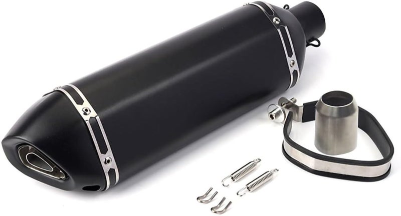 PACEWALKER Exhaust Muffler 1.5-2"Inlet with Removable DB Killer for Street/Sport Motorcycles and Scooters with 38,51mm Diameter Exhaust Pipes(Matt black) - Image 1